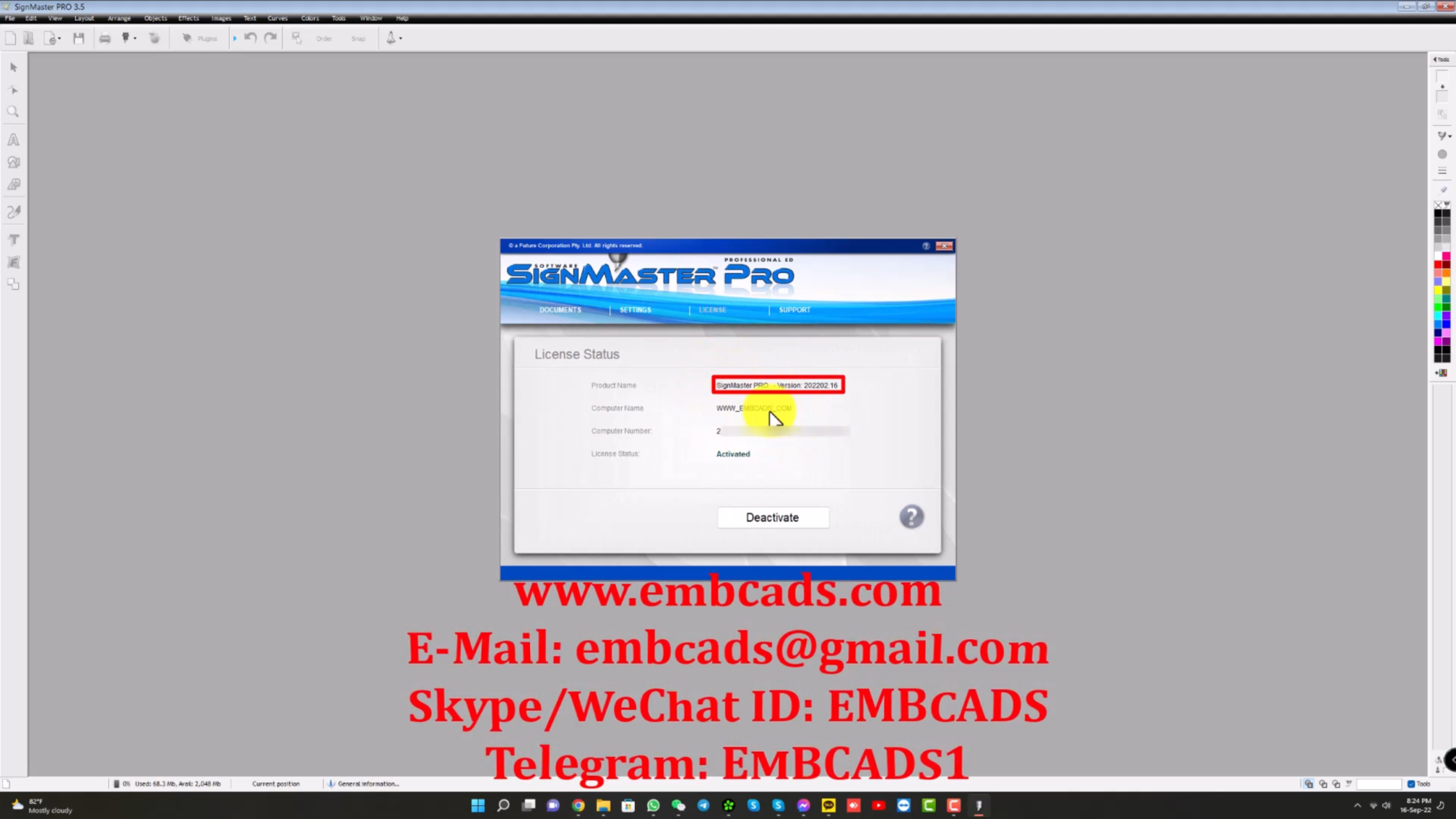 Signmaster SignMaster 3.5 PRO Full Version | New 2022 Released - EmbCads Software ...
