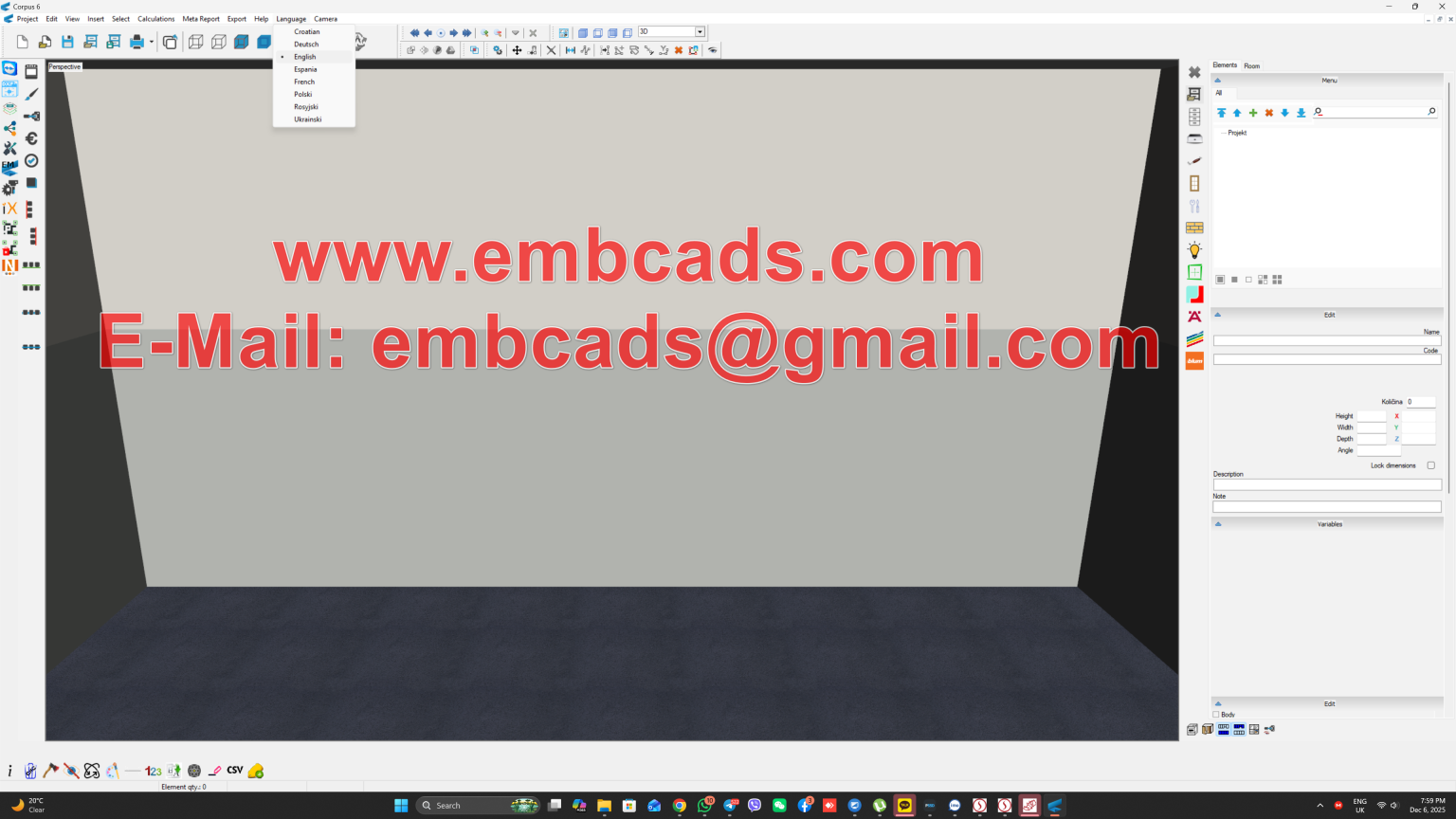 Corpus 6.2 3D furniture Cad software - EmbCads Software's Services